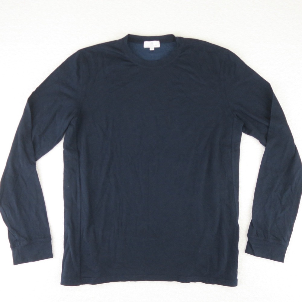 Adriano Goldschmied AG Long Sleeve Crew Neck Shirt Men's Medium Navy Blue‎